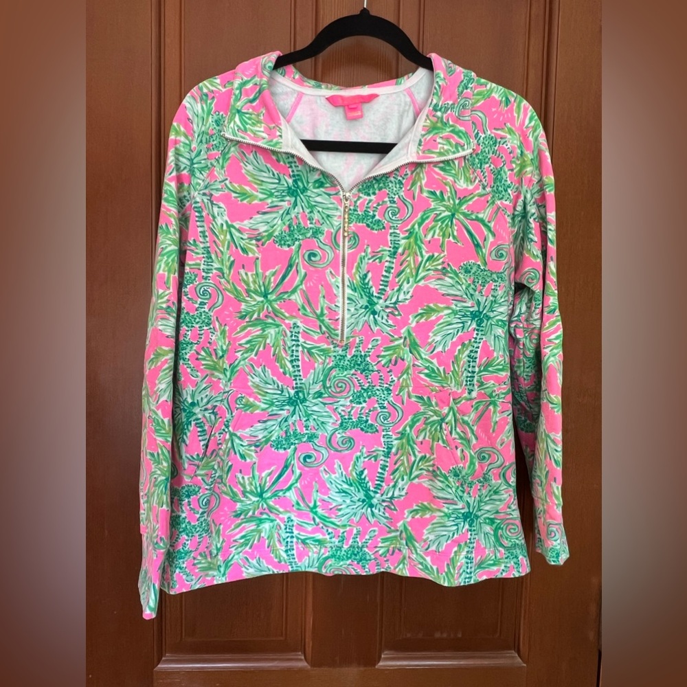 Lilly Pulitzer Hangin Around Skipper Popover Pink Green